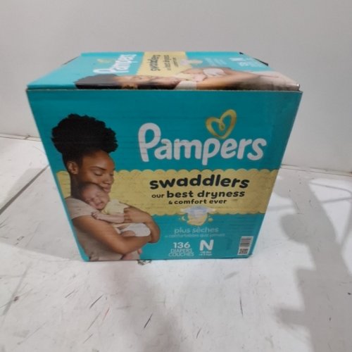 136PK PAMPERS SWADDLERS DIAPERS - NEWBORN SIZE image 2