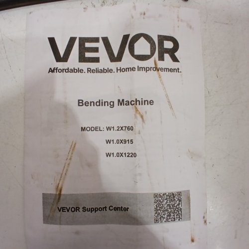 VEVOR BENDING MACHINE FOR METALS- FITS UP TO 30" -BLACK (MODEL: W1.2X760) image 3
