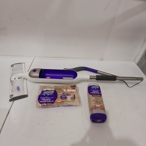 SWIFFER HARDWOOD POWER MOP WIT PADS / QUICKDRY LEMON SOLUTION & BATTERIES - WHITE (MODEL: 3290) image 3