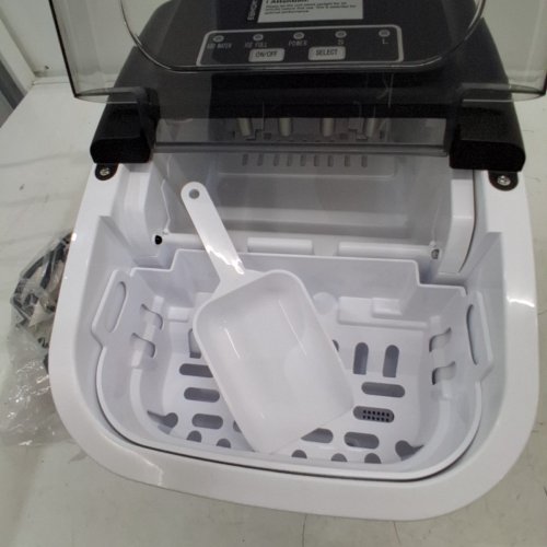 EUHOMY COUNTERTOP ICE MAKER MACHINE WITH HANDLE, BASKET AND SCOOP - MAKES 26LBS PER DAY - BLACK (MODEL: IM030-B) image 4