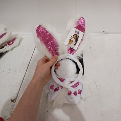 4PC GIRLS BUNNY COSTUME KIT - PINK AND WHITE image 3