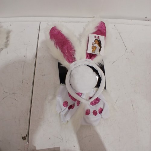 4PC GIRLS BUNNY COSTUME KIT - PINK AND WHITE image 4