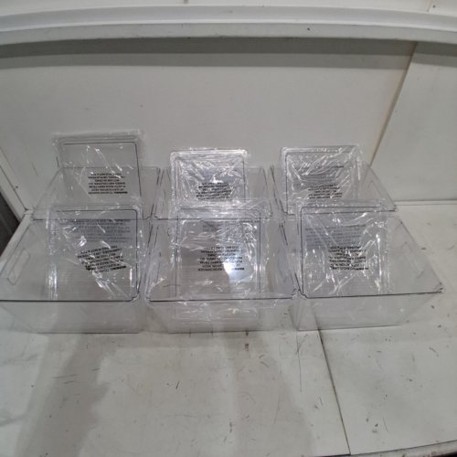 6PK AVIQUE CLEAR PLASTIC STORAGE BINS WITH LIDS - 12.5" X 9.4" X 11.8" - TRANSPARENT image 2