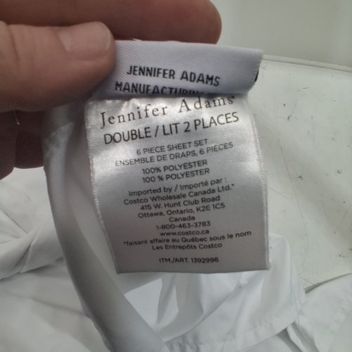 6PC JENNIFER ADAMS SHEET SET - DOUBLE - WHITE (MODEL: 1392996) image 3