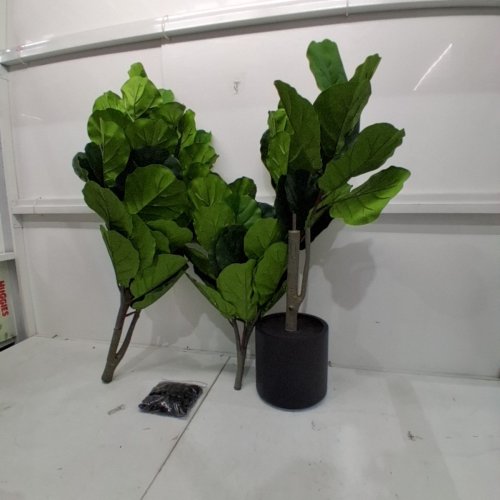 TNGGNT ARTIFICIAL FAUX FIDDLE LEAF FIG TREE - 7FT - GREEN / BLACK image 3