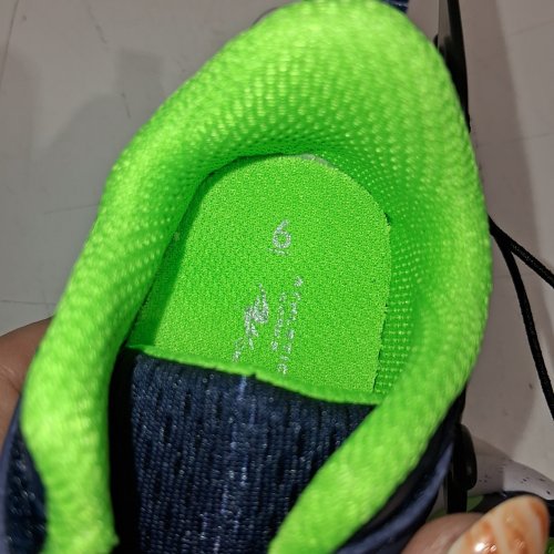ATHLETIC WORKS TODDLER BOY SNEAKERS - SIZE 6 - NAVY AND NEON GREEN image 4