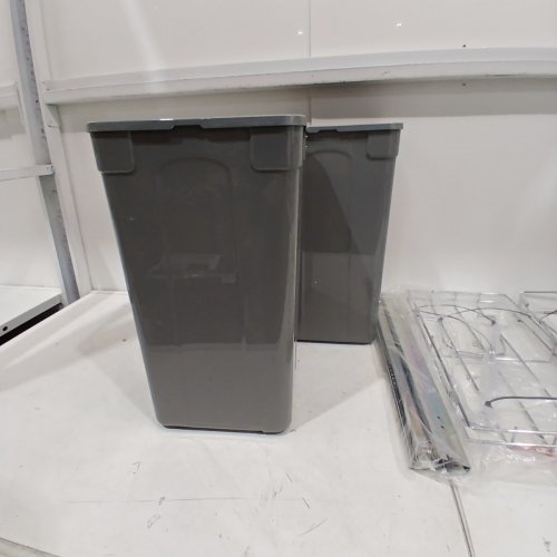 VEVOR PULLOUT TRASH/GARBAGE CANS WITH METAL EXTENSION SLIDING SYSTEM - 50L/25L EACH - GREY (MODEL: CH-LS27L02) image 5