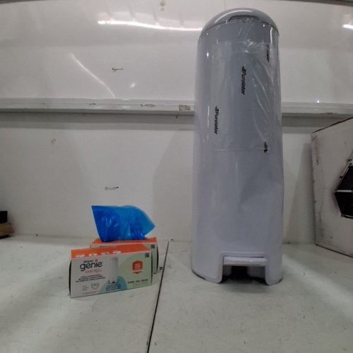 DIAPER GENIE PLATINUM DIAPER STAINLESS STEEL DIAPER PAIL - WHITE image 2