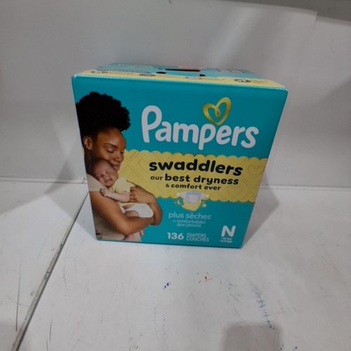 136PK PAMPERS SWADDLERS DIAPERS - NEWBORN SIZE image 3