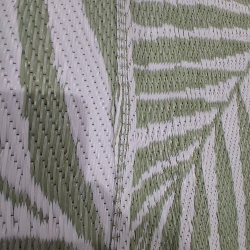 OUTDOOR PLASTIC LEAF PATTERN RUG - 5FT X 7.5FT - GREEN AND WHITE image 2