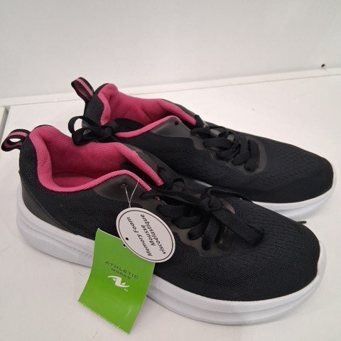 WOMEN'S ATHLETIC WORKS ATHLETIC SHOES - SIZE 7 - BLACK, PINK AND WHITE image 2