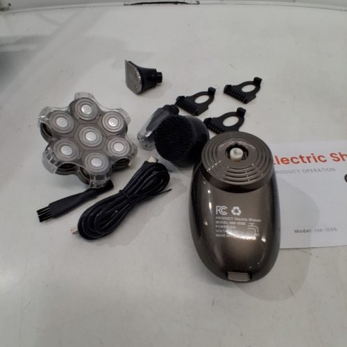 WEQEE 5 IN 1 WATERPROOF ELECTRIC HEAD SHAVER - 5W - 90MIN RUNTIME - SILVER/BRONZE (MODEL: HM-1698) image 3