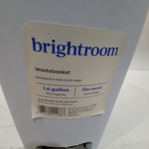 BRIGHTROOM STEP PEDAL WASTEBASKET - 1.6 GAL - GRAY/WHITE image 2