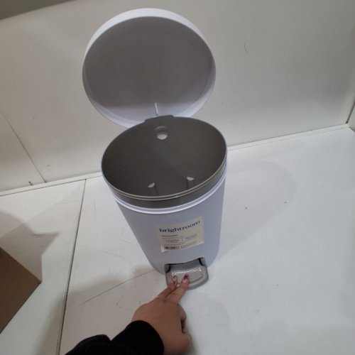 BRIGHTROOM STEP PEDAL WASTEBASKET - 1.6 GAL - GRAY/WHITE image 4