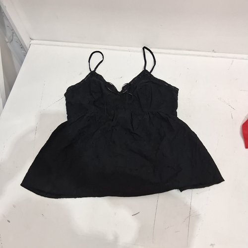WOMEN'S NO BOUNDARIES BABYDOLL TANK TOP - LARGE - BLACK image 2