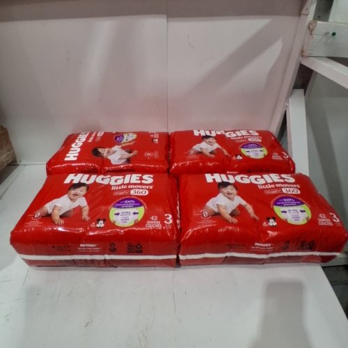 168PK HUGGIES LITTLE MOVERS DIAPERS HUGGFIT WITH 360° WAISTBAND - SIZE 3 image 2