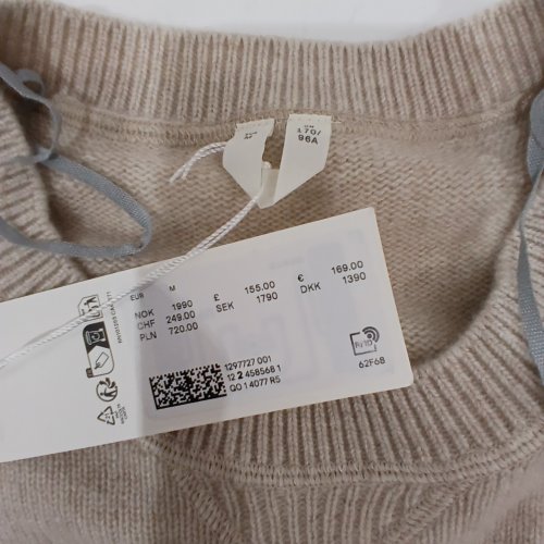 ADULT UNISEX ARKET OVERSIZED WOOL JUMPER - MEDIUM - BEIGE image 2