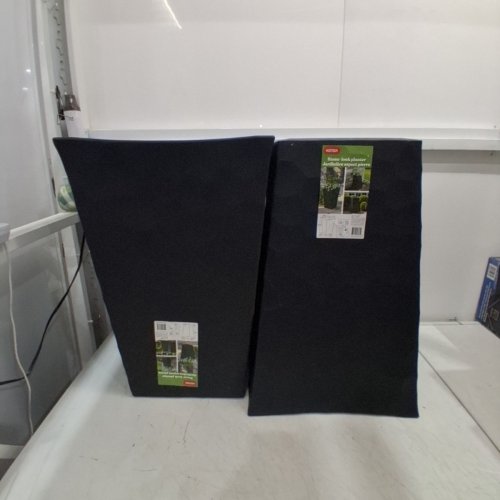 2PK KETER STONE-LOOK TAPERED PLANTER - 23" - BLACK (MODEL: 1992432) image 2