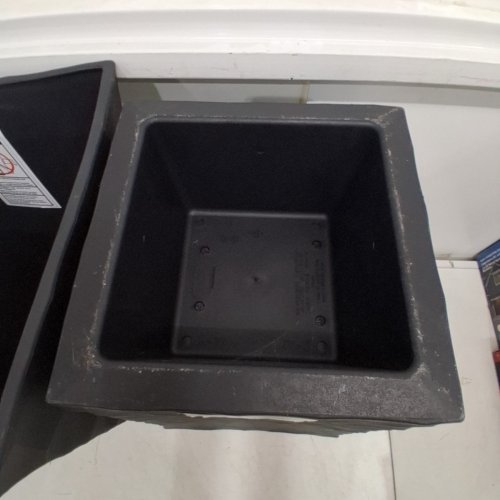 2PK KETER STONE-LOOK TAPERED PLANTER - 23" - BLACK (MODEL: 1992432) image 5