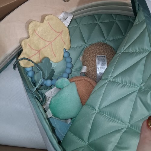 FISHER-PRICE WOOD BABY PLAYMAT LAY & PLAY DELUXE ACTIVITY GYM WITH WOODEN FRAME & TUMMY TIME SENSORY TOYS-FOR NEWBORNS 0+-BROWN/GREEN-(MODEL:JCY36) image 3