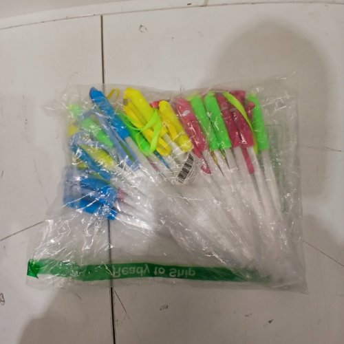 24PK FIBER OPTIC FLASHING GLOW STICK WANDS - ASSORTED COLOURS image 2