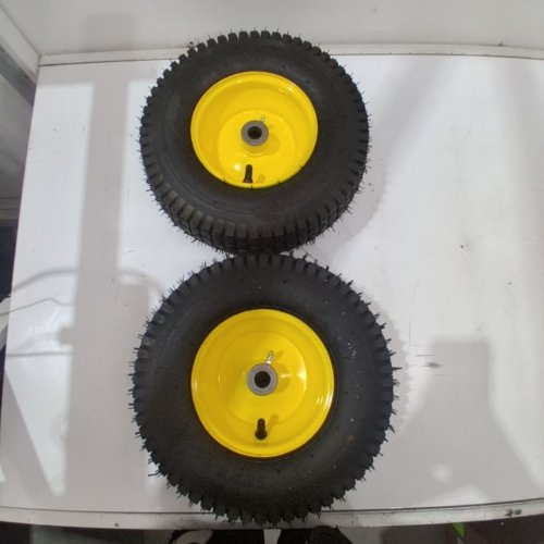 2PK RONPOW FRONT REPLACEMENT RIDING MOWER TIRES - 15" - FOR JOHN DEERE LAWN MOWERS - 3" OFF SET HUB - YELLOW (MODEL: ‎NEW-15X6.00-6 FRONTTIRE-Y) image 2