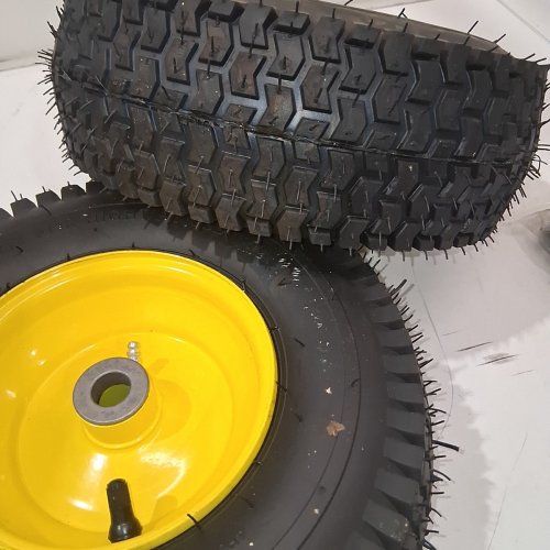 2PK RONPOW FRONT REPLACEMENT RIDING MOWER TIRES - 15" - FOR JOHN DEERE LAWN MOWERS - 3" OFF SET HUB - YELLOW (MODEL: ‎NEW-15X6.00-6 FRONTTIRE-Y) image 4