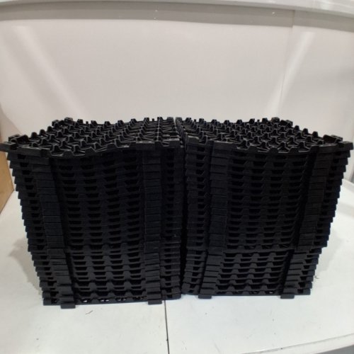 50PK VEVOR MODULAR INTERLOCKING DRAINAGE MATS - 12" X 12" - BLACK (MODEL: 30*30*1.5CM-B) image 2