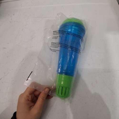KIDS BATTERY FREE ECHO MICROPHONE TOY - 10" - BLUE/GREEN image 2