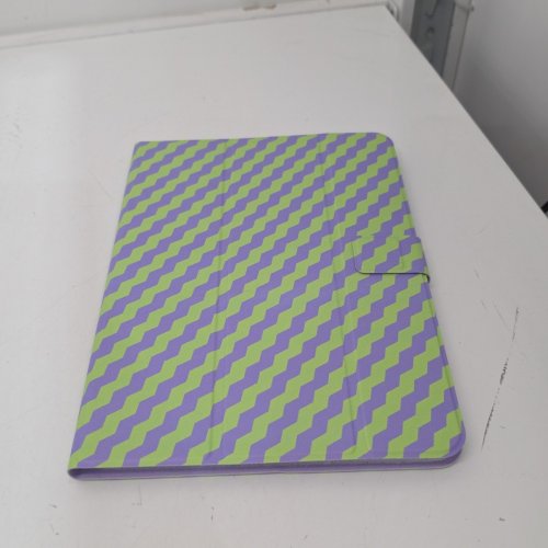 KIDS GEMS UNIVERSAL TABLET CASE - FITS TABLETS 7" TO 11" - PURPLE/GREEN ZIG ZAG image 3