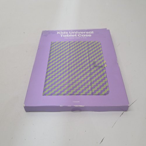 KIDS GEMS UNIVERSAL TABLET CASE - FITS TABLETS 7" TO 11" - PURPLE/GREEN ZIG ZAG image 4