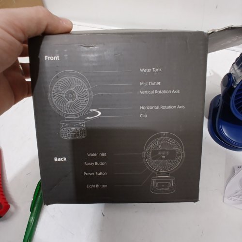 PORTABLE CLIP-ON FAN WITH MISTING MODES - 10W - BLUE (MODEL: S55) image 3
