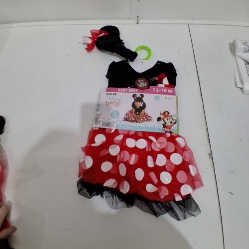 BABY DISGUISE MINNIE MOUSE COSTUME - 12-18 MONTHS - RED BLACK image 3