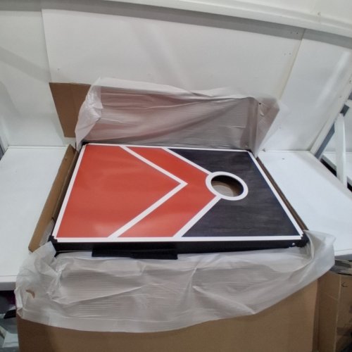 FESHIR CORNHOLE BOARD SET WITH BEAN BAGS AND CARRY CASE - 2FT X 3FT - BLACK/RED (MODEL:CH401) image 2