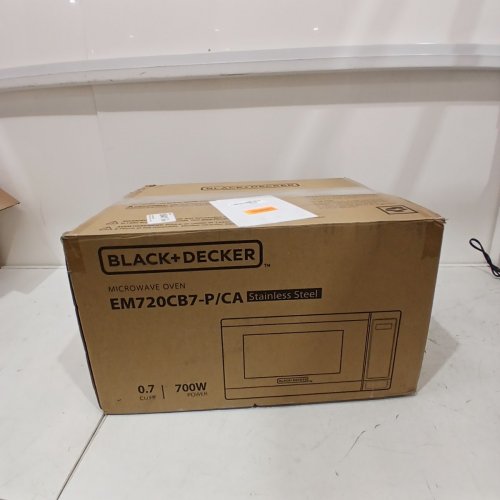 BLACK+DECKER STAINLESS STEEL COUNTERTOP MICROWAVE - 0.7CUFT CAPACITY - 700W - 10″ TURNTABLE - STAINLESS STEEL - (MODEL: EM720CB7-P) image 9