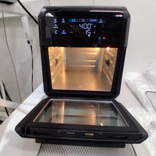CHEFMAN 6-IN-1 DIGITAL ROTISSERIE AIR FRYER OVEN & DEHYDRATOR WITH TOUCHSCREEN & DISHWASHER SAFE ACCESSORIES - 12QT CAPACITY, 1700W - BLACK (MODEL: RJ38-RDO-V12-CA) image 3