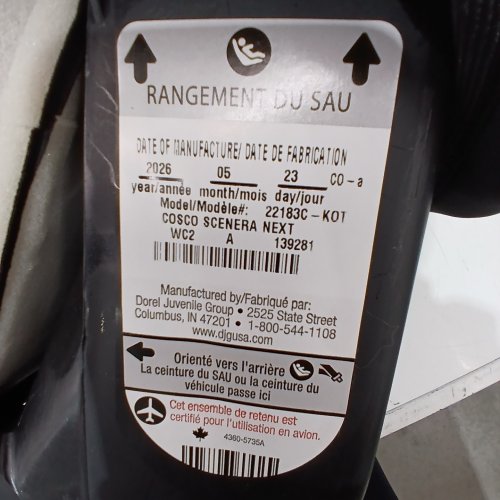 COSCO SCENERA NEXT CONVERTIBLE CAR SEAT WITH CUP HOLDER - BLACKOUT (MODEL: 22183CKOT) image 2