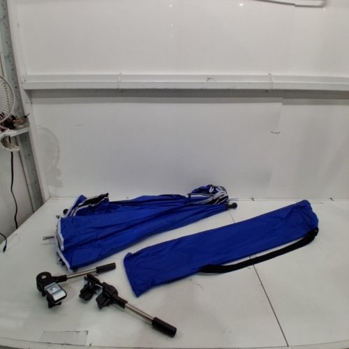 2PK QTREE INTELLIGENCE FULL SIZE UMBRELLA WITH CLIP/CLAMP FOR CHAIRS, STROLLERS AND MORE - 48.8" - ROYAL BLUE/WHITE image 2