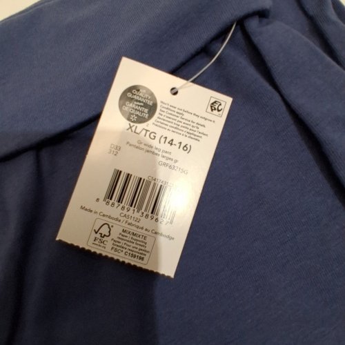 GIRLS GEORGE WIDE LEG PANTS - XL (14-16) - BLUE (STYLE: GRF63215G) image 2