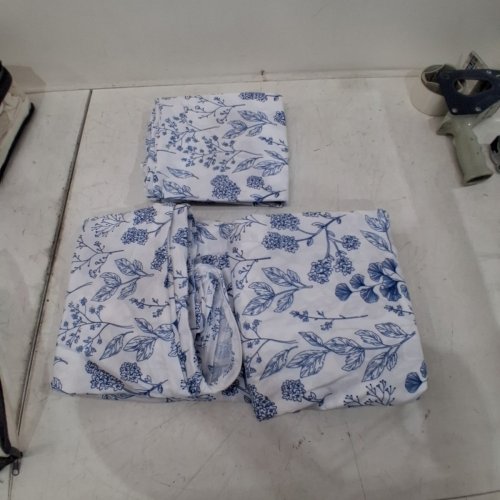3PC JOLUSERE DUVET COVER SET - QUEEN - FLORAL BLUE\WHITE image 3