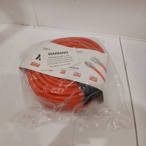LIFESUPPLY USA WATERPROOF POWER EXTENSION CORD - 100FT - 15 AMP - 125 VOLTS- ORANGE image 2