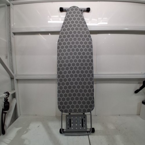 BKTD FULL SIZE FOLDABLE IRONING BOARD WITH IRON REST - 48" X 15" - SILVER/GREY/WHITE PATTERN - ‎(MODEL: ‎STB-2025-L) image 2