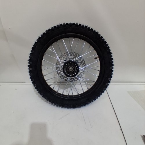AKOZON DIRT BIKE FRONT WHEEL - 14" - 60/100-14 - BLACK / SILVER image 3