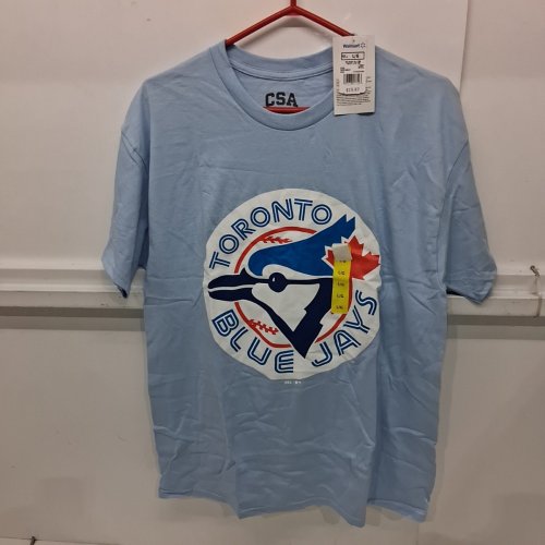 GENUINE MERCHANDISE TORONTO BLUE JAYS MLB TWILL APPLIQUE HOME FIELD T-SHIRT - LARGE - BLUE image 2