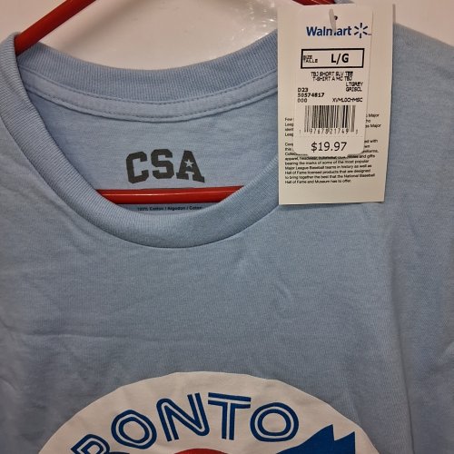 GENUINE MERCHANDISE TORONTO BLUE JAYS MLB TWILL APPLIQUE HOME FIELD T-SHIRT - LARGE - BLUE image 3
