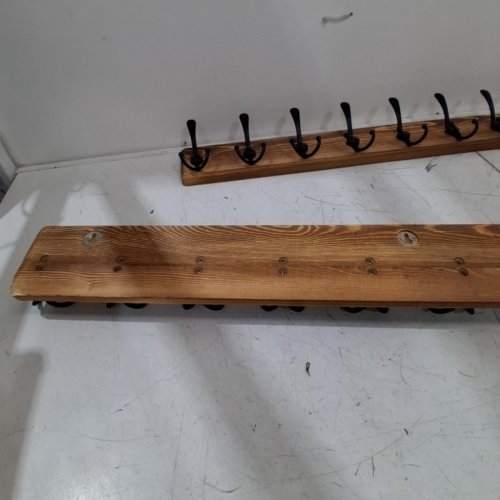 2PK WALL MOUNTED COAT RACK - 10 HOOK 39" - WOOD/BLACK image 4