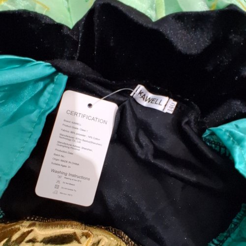 9PC KAWELL PRINCESS COSTUME DRESS WITH ACCESSORIES - SIZE 140 - GREEN/TEAL/BLACK image 6
