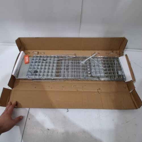 HUMANE GALVANIZED IRON ANIMAL TRAP - 24" X 8" X 8" - SILVER (MODEL: LB-18) image 2