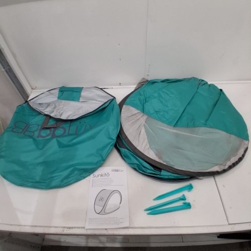 BBLÜV SUNKITÖ PORTABLE ANTI-UV POP-UP TENT WITH MOSQUITO NET - SPF 50 SUN PROTECTION - BLUE/GREY (MODEL: B0135) image 2