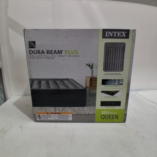 INTEX DURA-BEAM PLUS INFLATABLE AIR MATTRESS WITH INTERNAL ELECTRIC PUMP - 16.5" HEIGHT - QUEEN (MODEL: AP619D) image 2